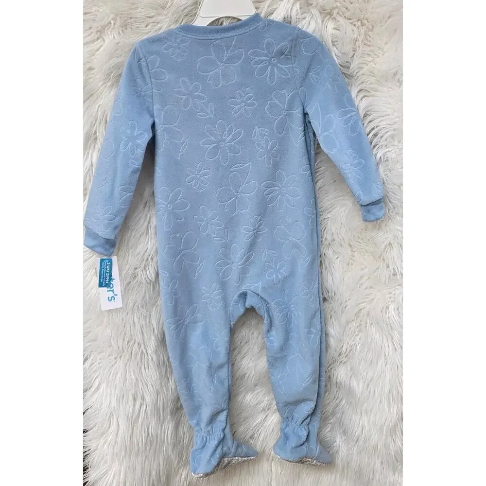 Carter's Baby Girls 1-Piece Floral Fleece Footed Pajamas 12m